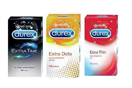 DUREX COMBO PACK ( EXTRA TIME, EXTRA DOT & EXTRA THIN) CONDOM